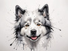 Abstract Art of Swedish Lapphund's Friendly Eyes and Thick Coat