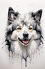 Abstract Art of Swedish Lapphund's Friendly Eyes and Thick Coat
