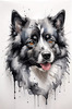 Abstract Art of Swedish Lapphund's Friendly Eyes and Thick Coat