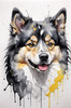 Abstract Art of Swedish Lapphund's Friendly Eyes and Thick Coat