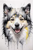 Abstract Art of Swedish Lapphund's Friendly Eyes and Thick Coat