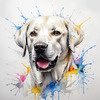 Abstract Sketch of Labrador Retriever with Attentive Eyes