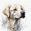 Abstract Sketch of Labrador Retriever with Attentive Eyes