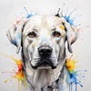 Abstract Sketch of Labrador Retriever with Attentive Eyes