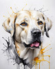 Abstract Sketch of Labrador Retriever with Attentive Eyes