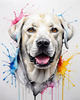 Abstract Sketch of Labrador Retriever with Attentive Eyes