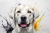 Abstract Sketch of Labrador Retriever with Attentive Eyes