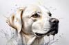 Abstract Sketch of Labrador Retriever with Attentive Eyes