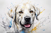 Abstract Sketch of Labrador Retriever with Attentive Eyes