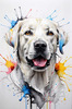 Abstract Sketch of Labrador Retriever with Attentive Eyes