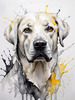 Abstract Sketch of Labrador Retriever with Attentive Eyes