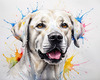 Abstract Sketch of Labrador Retriever with Attentive Eyes
