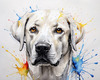Abstract Sketch of Labrador Retriever with Attentive Eyes