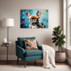 Adorable French Bulldog Living Room Demo