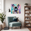 Adorable French Bulldog Living Room Demo