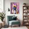 Adorable French Bulldog Living Room Demo
