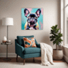 Adorable French Bulldog Living Room Demo