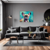 Adorable French Bulldog Living Room Demo