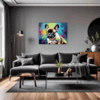 Adorable French Bulldog Living Room Demo