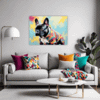 Adorable French Bulldog Living Room Demo