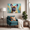 Adorable French Bulldog Living Room Demo