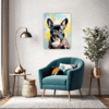 Adorable French Bulldog Living Room Demo