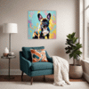 Adorable French Bulldog Living Room Demo