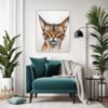 Alert Abyssinian Cat Living Room Demo