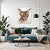 Alert Abyssinian Cat Living Room Demo
