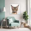 Alert Abyssinian Cat Living Room Demo
