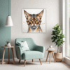 Alert Abyssinian Cat Living Room Demo