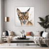 Alert Abyssinian Cat Living Room Demo