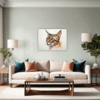 Alert Abyssinian Cat Living Room Demo