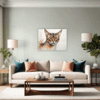 Alert Abyssinian Cat Living Room Demo