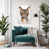Alert Abyssinian Cat Living Room Demo