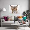 Alert Abyssinian Cat Living Room Demo