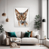 Alert Abyssinian Cat Living Room Demo