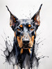 Abstract Sketch of Loyal Doberman Pinscher for Printable Art