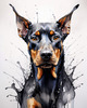 Abstract Sketch of Loyal Doberman Pinscher for Printable Art