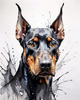 Abstract Sketch of Loyal Doberman Pinscher for Printable Art