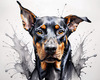 Abstract Sketch of Loyal Doberman Pinscher for Printable Art
