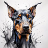 Abstract Sketch of Loyal Doberman Pinscher for Printable Art