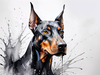 Abstract Sketch of Loyal Doberman Pinscher for Printable Art