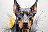 Abstract Sketch of Loyal Doberman Pinscher for Printable Art