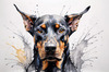 Abstract Sketch of Loyal Doberman Pinscher for Printable Art
