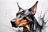 Abstract Sketch of Loyal Doberman Pinscher for Printable Art