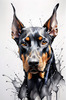 Abstract Sketch of Loyal Doberman Pinscher for Printable Art
