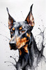 Abstract Sketch of Loyal Doberman Pinscher for Printable Art