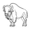 Minimalist Arc Depicting American Bison Hump and Horn