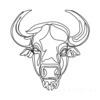 Minimalist Arc Depicting American Bison Hump and Horn